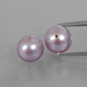 gräulich-pink Perle Edelstein - 3.1ct Durchbohrte Kugel (ID: 349653)