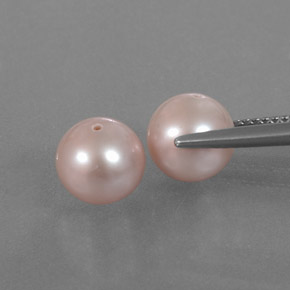 Pearl Gemstones in 7.6 mm Size for Sale, Pearl Stones in Orange Pink Color