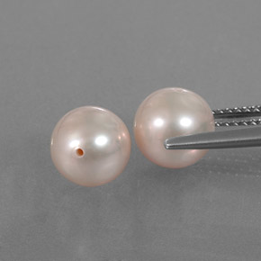 Pearl Gemstones in 7.6 mm Size for Sale, Pearl Stones in Light Orange Color