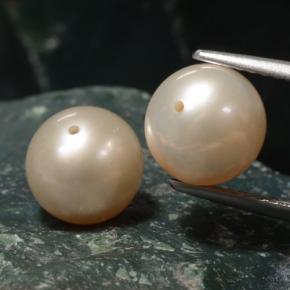 6.97 ctw Pink Pearl Gemstones, Pearl Gems in Drilled Sphere Shape for Sale.