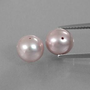 gräulich-pink Perle Edelstein - 3.4ct Durchbohrte Kugel (ID: 349705)