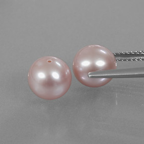 Pearl Gemstone in 7.9 mm Size for Sale, Pearl Stone in Silver Pink Color