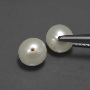 Pearl Gemstone in 6 mm Size for Sale, Pearl Stone in Cream Color