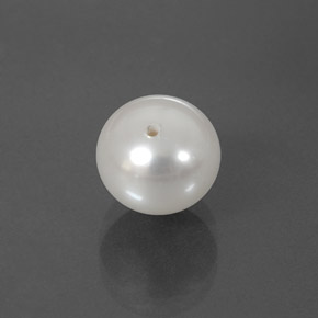 3.93 ct White Pearl Stone, Natural Pearl in Half-Drilled Sphere Shape for Sale