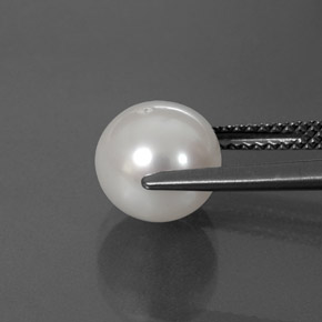 Pearl Gemstone in 8.5 mm Size for Sale, Pearl Stone in Silver White Color