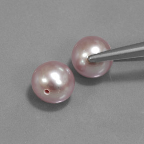 Pearl Gemstones in 7.5 mm Size for Sale, Pearl Stones in Grayish Pink Color