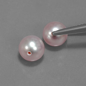Pearl Gemstones in 7.3 mm Size for Sale, Pearl Stones in Silver Pink Color