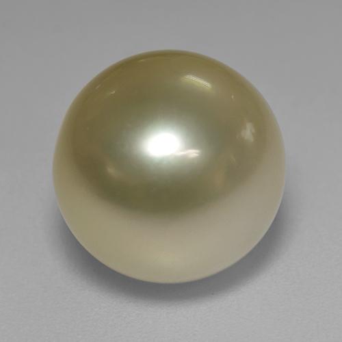12.03 ct Yellow Pearl Stone, Natural Pearl in Spherical Shape for Sale