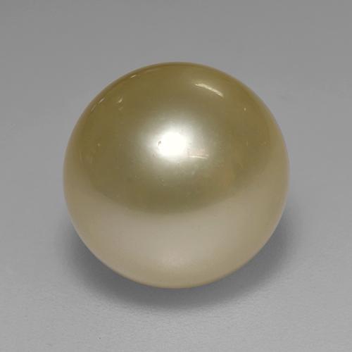 7.70 ct Yellow Pearl Stone, Natural Pearl in Spherical Shape for Sale