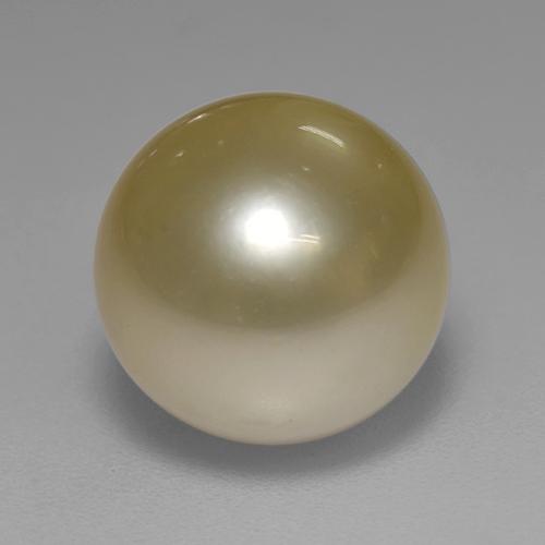 Pearl Gemstone in 10.2 mm Size for Sale, Pearl Stone in Golden Color