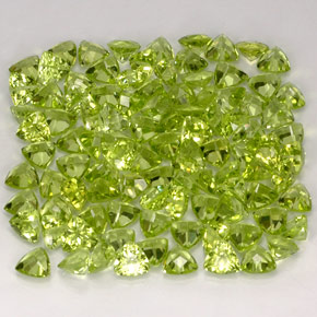 25.67 ct Green Peridot Stone, Natural Peridot in Trillion Facet Shape for Sale