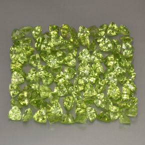 25.25 ct Green Peridot Stone, Natural Peridot in Trillion Facet Shape for Sale