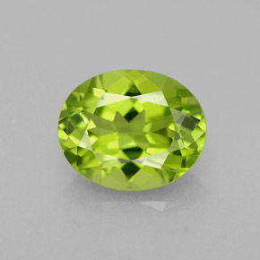 2.19 ct Green Peridot Gemstone, Peridot Gem in Oval Facet Shape for Sale.