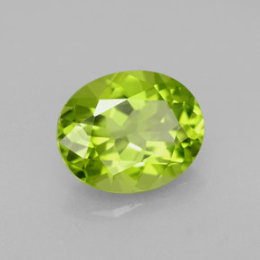 2.19 ct Green Peridot Stone, Natural Peridot in Oval Facet Shape for Sale