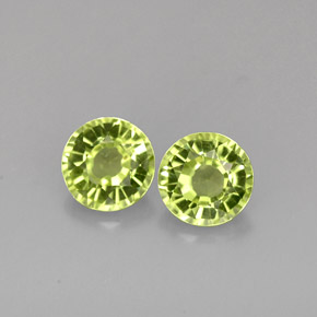 1.11 ct Green Peridot Gemstone, Peridot Gem in Round Facet Shape for Sale.