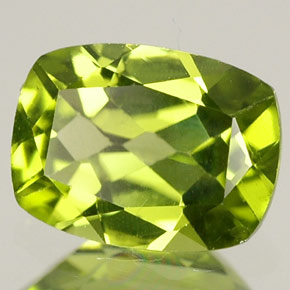 1.45 ct Green Peridot Gemstone, Peridot Gem in Cushion-Cut Shape for Sale.