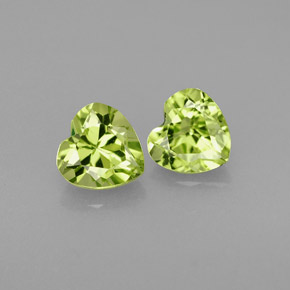 1.03 ct Green Peridot Gemstone, Peridot Gem in Heart Facet Shape for Sale.