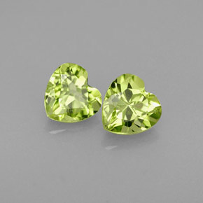1.03 ct Green Peridot Stone, Natural Peridot in Heart Facet Shape for Sale