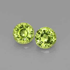 1.17 ct Green Peridot Gemstone, Peridot Gem in Round Facet Shape for Sale.