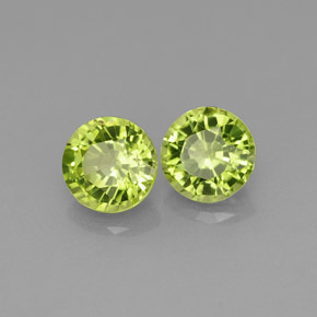 1.17 ct Green Peridot Stone, Natural Peridot in Round Facet Shape for Sale