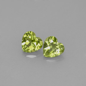 1.06 ct Green Peridot Gemstone, Peridot Gem in Heart Facet Shape for Sale.