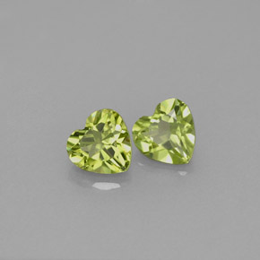 1.06 ct Green Peridot Stone, Natural Peridot in Heart Facet Shape for Sale