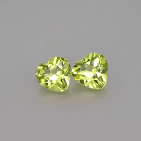 1.04 ct Green Peridot Stone, Natural Peridot in Heart Facet Shape for Sale