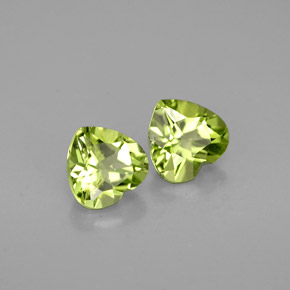 1.01 ct Green Peridot Stone, Natural Peridot in Heart Facet Shape for Sale