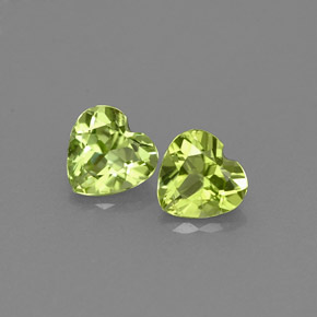 0.89 ct Green Peridot Gemstone, Peridot Gem in Heart Facet Shape for Sale.
