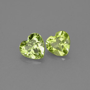 0.89 ct Green Peridot Stone, Natural Peridot in Heart Facet Shape for Sale