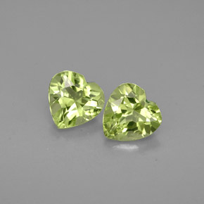 0.91 ct Green Peridot Gemstone, Peridot Gem in Heart Facet Shape for Sale.