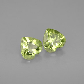 0.91 ct Green Peridot Stone, Natural Peridot in Heart Facet Shape for Sale