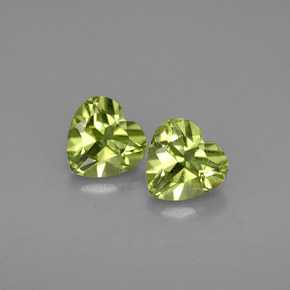 1.05 ct Green Peridot Gemstone, Peridot Gem in Heart Facet Shape for Sale.