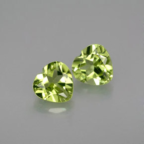 1.10 ct Green Peridot Gemstone, Peridot Gem in Heart Facet Shape for Sale.