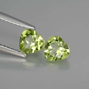 1.10 ct Green Peridot Stone, Natural Peridot in Heart Facet Shape for Sale