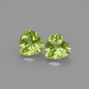 1.04 ct Green Peridot Gemstone, Peridot Gem in Heart Facet Shape for Sale.