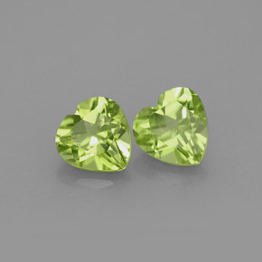 1.04 ct Green Peridot Stone, Natural Peridot in Heart Facet Shape for Sale