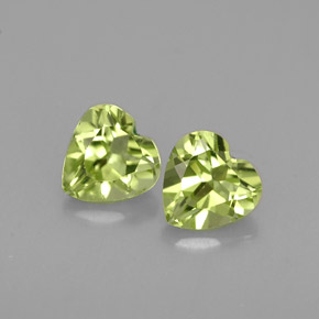 1.01 ct Green Peridot Gemstone, Peridot Gem in Heart Facet Shape for Sale.
