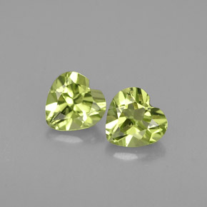 0.98 ct Green Peridot Gemstone, Peridot Gem in Heart Facet Shape for Sale.