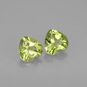 0.98 ct Green Peridot Stone, Natural Peridot in Heart Facet Shape for Sale