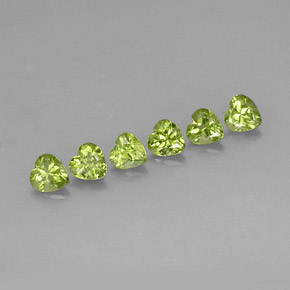 3.21 ct Green Peridot Stone, Natural Peridot in Heart Facet Shape for Sale