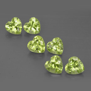 3.28 ct Green Peridot Gemstone, Peridot Gem in Heart Facet Shape for Sale.