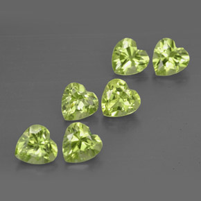 3.28 ct Green Peridot Stone, Natural Peridot in Heart Facet Shape for Sale