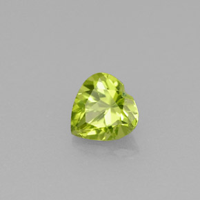 0.52 ct Green Peridot Stone, Natural Peridot in Heart Facet Shape for Sale
