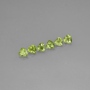3.05 ct Green Peridot Gemstone, Peridot Gem in Heart Facet Shape for Sale.