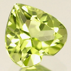 0.50 ct Green Peridot Stone, Natural Peridot in Heart Facet Shape for Sale