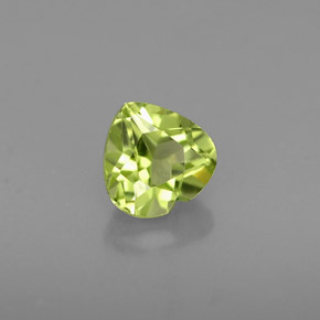 0.57 ct Green Peridot Stone, Natural Peridot in Heart Facet Shape for Sale