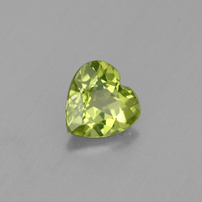 0.44 ct Green Peridot Stone, Natural Peridot in Heart Facet Shape for Sale