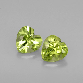 1.12 ct Green Peridot Gemstone, Peridot Gem in Heart Facet Shape for Sale.