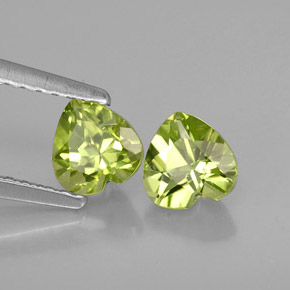 1.12 ct Green Peridot Stone, Natural Peridot in Heart Facet Shape for Sale